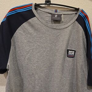 PORSCHE DESIGN Gray Tee with Blue and Red Accents / Martini Racing / sz XL